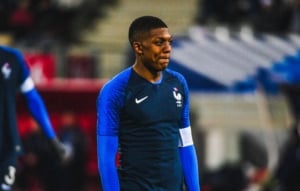 Zaydou Youssouf wearing the French national team jersey