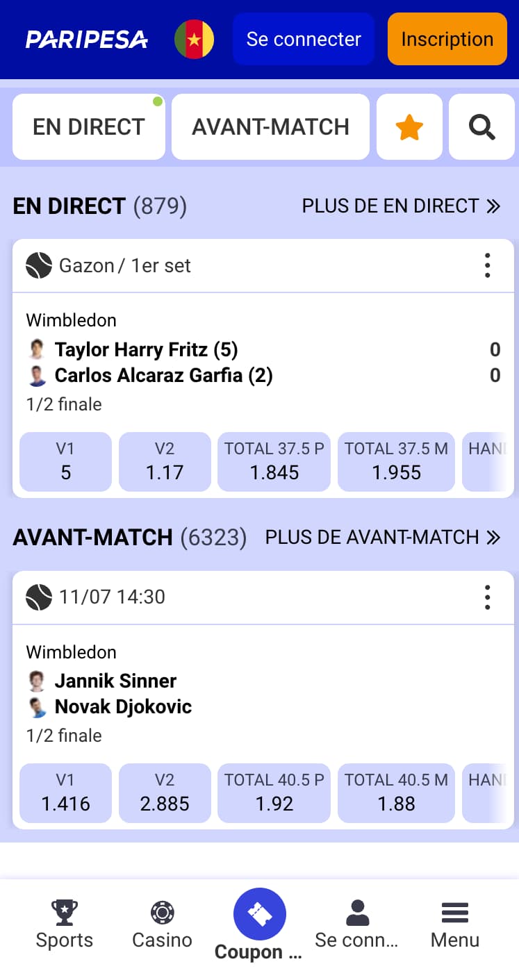 Paris sportifs sur Paripesa