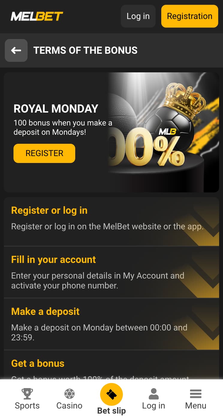 Royal Monday on Melbet