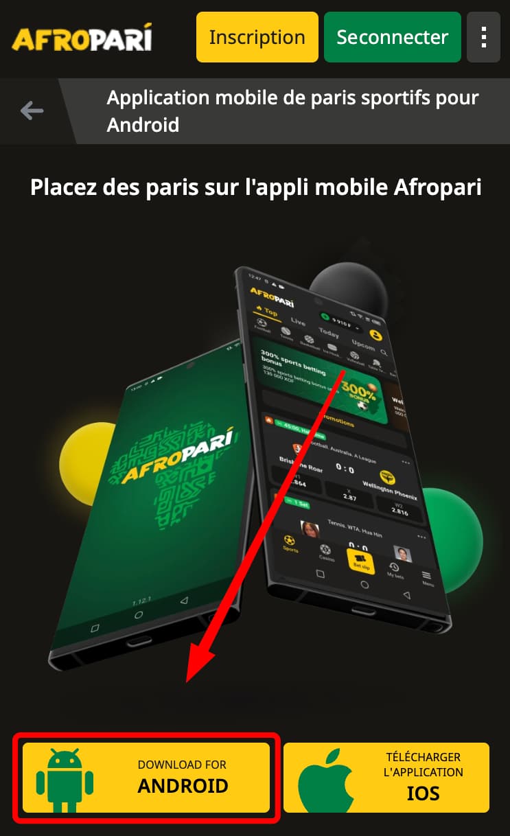 Télécharger l'application Afropari pour Android