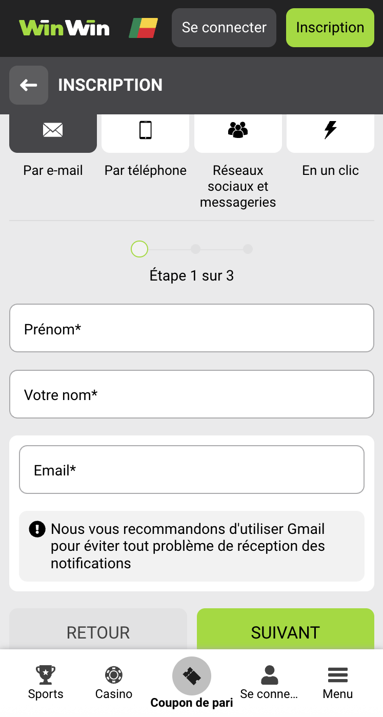Inscription sur WinWin