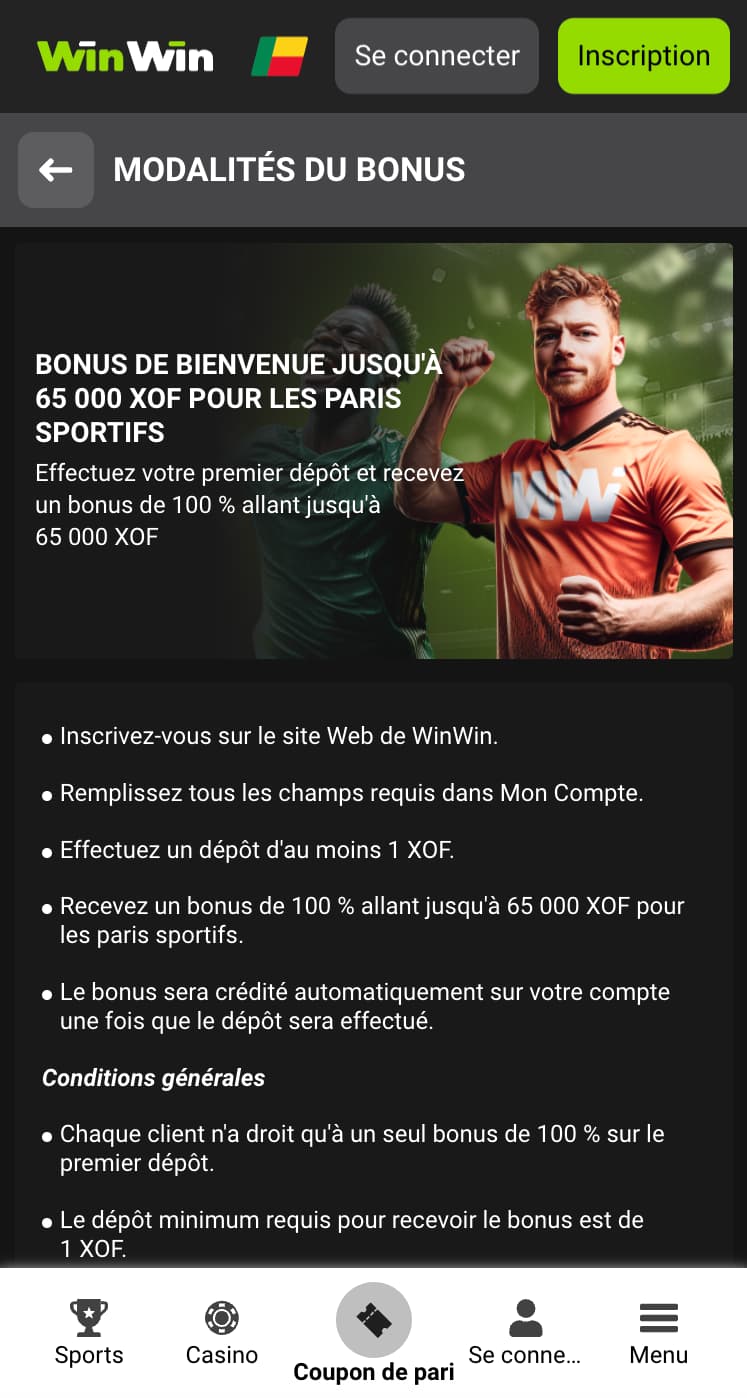 Bonus de premier dépôt