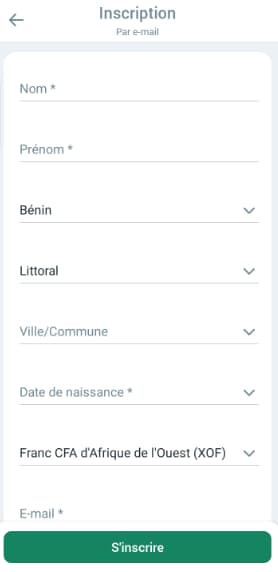 Comment s'inscrire à Betwinner