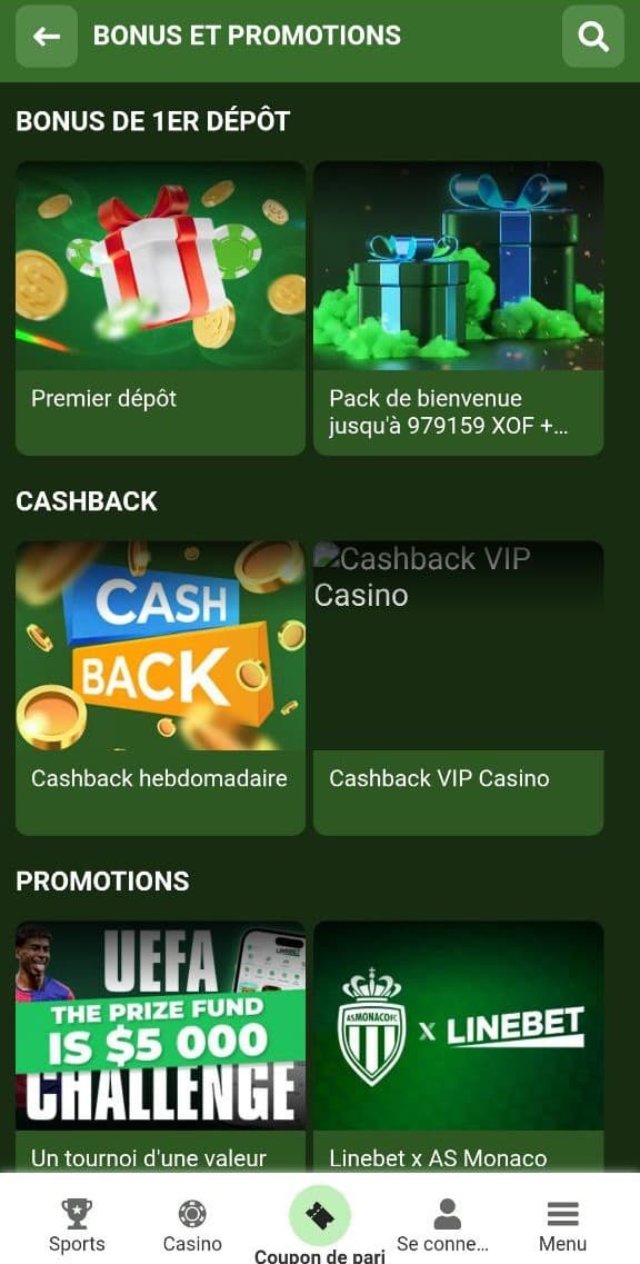 Bonuses for mobile app