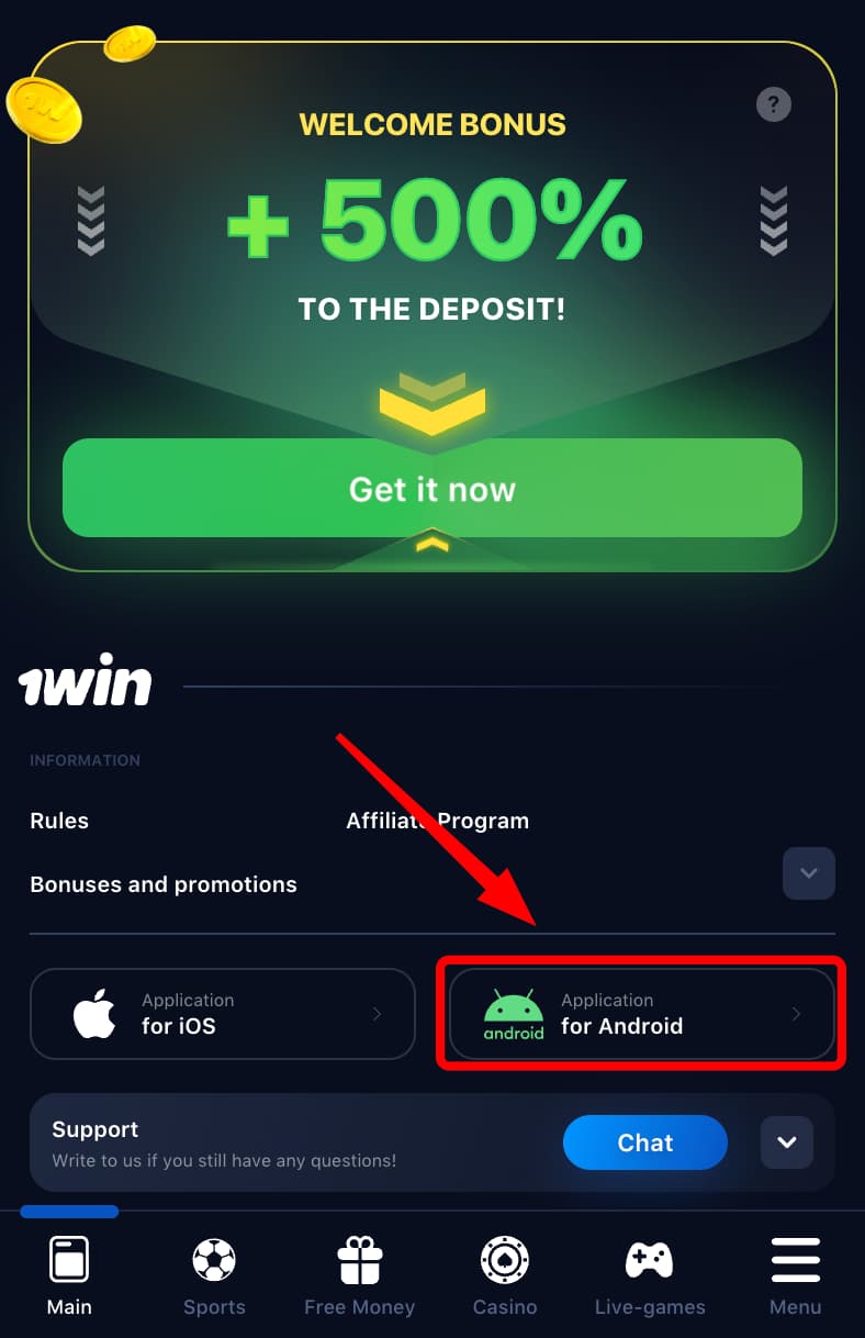 1win App - Download Android and iOS App