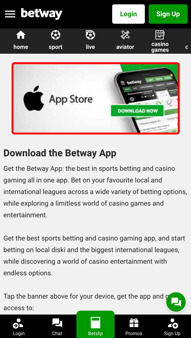 Betway iOS App