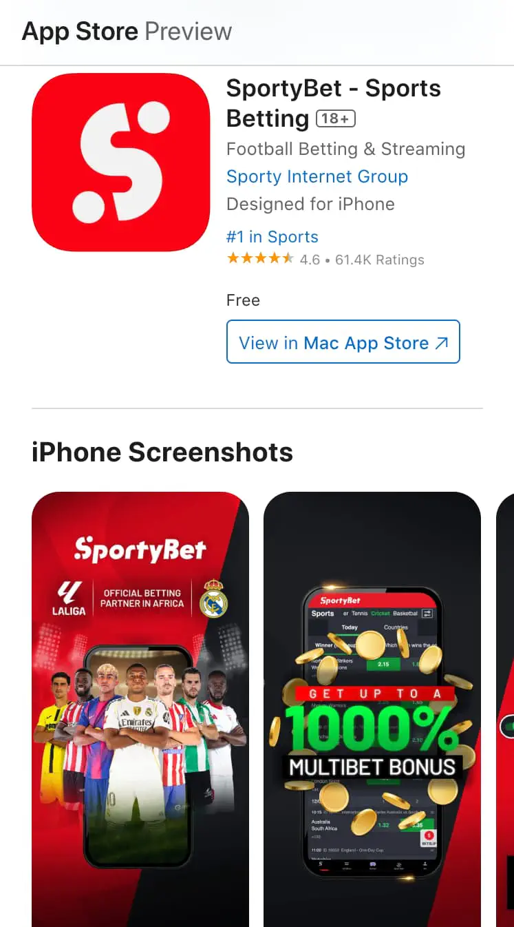 Sportybet iOS App