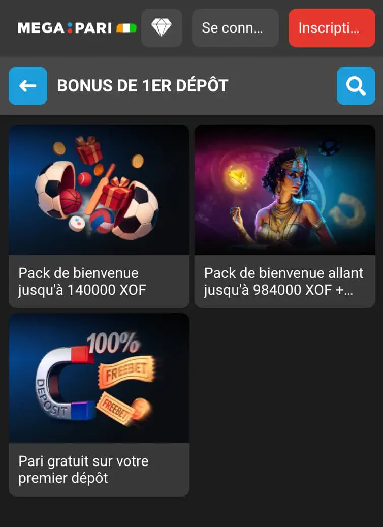 Bonus pour les nouveaux joueurs