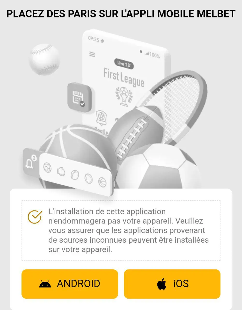 Application mobile pour Android et iOS