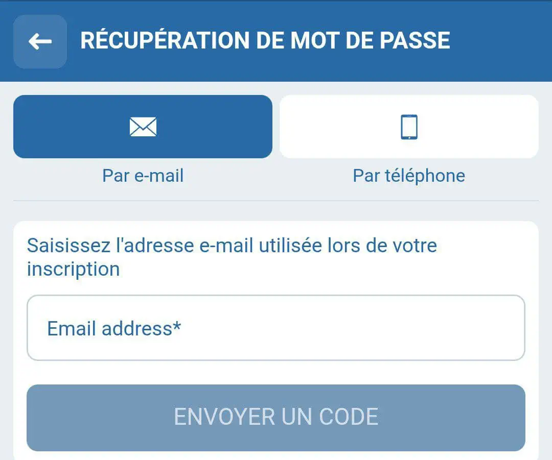 Comment récupérer son mot de passe sur 1xbet 