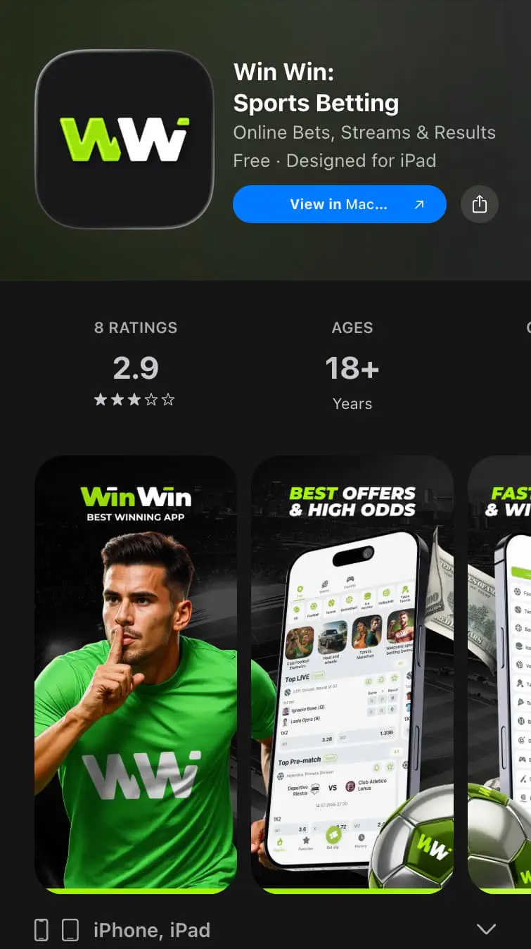تطبيق WinWin على iOS