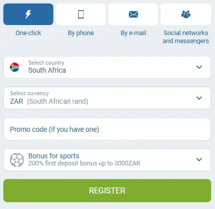 1xbet one-click registration