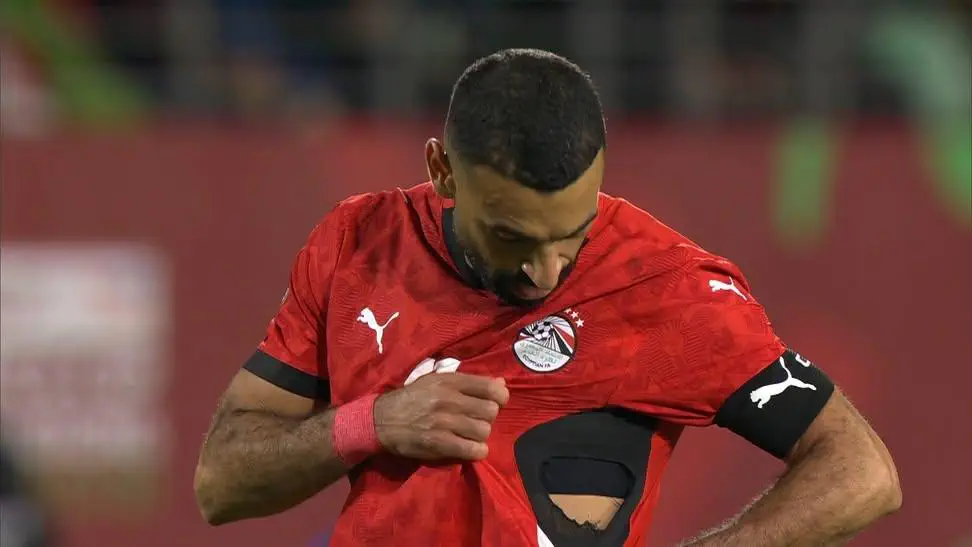 Salah's torn shirt from the Benin vs Egypt match at AFCON 2025