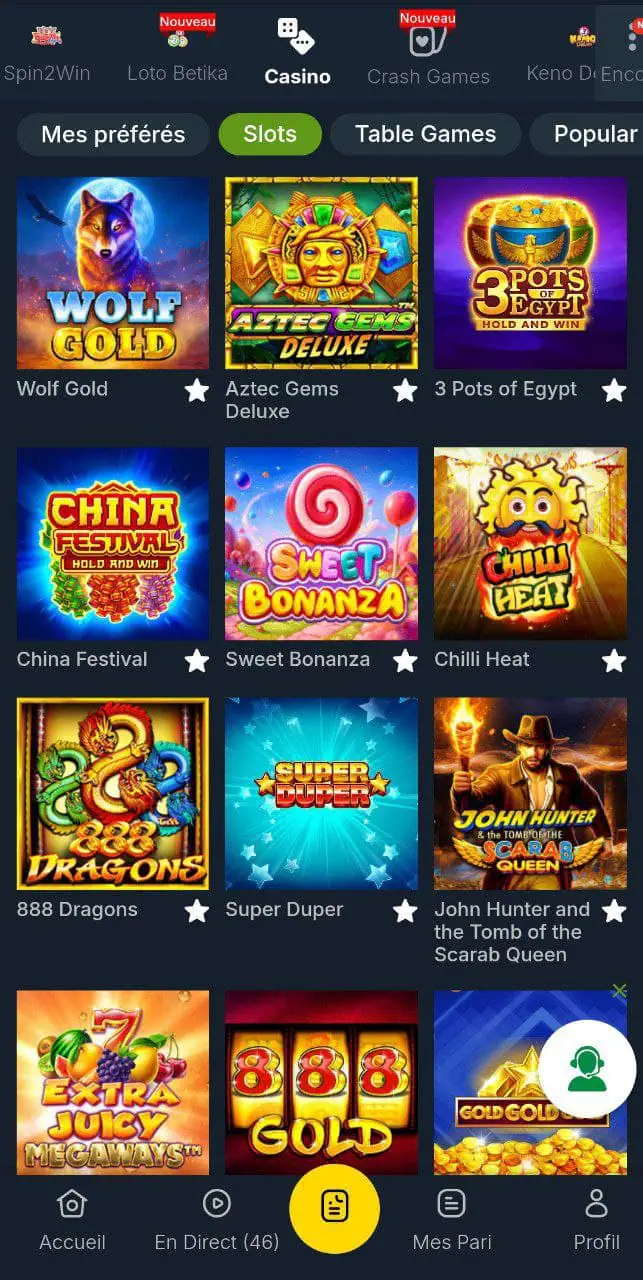 Jeux de casino