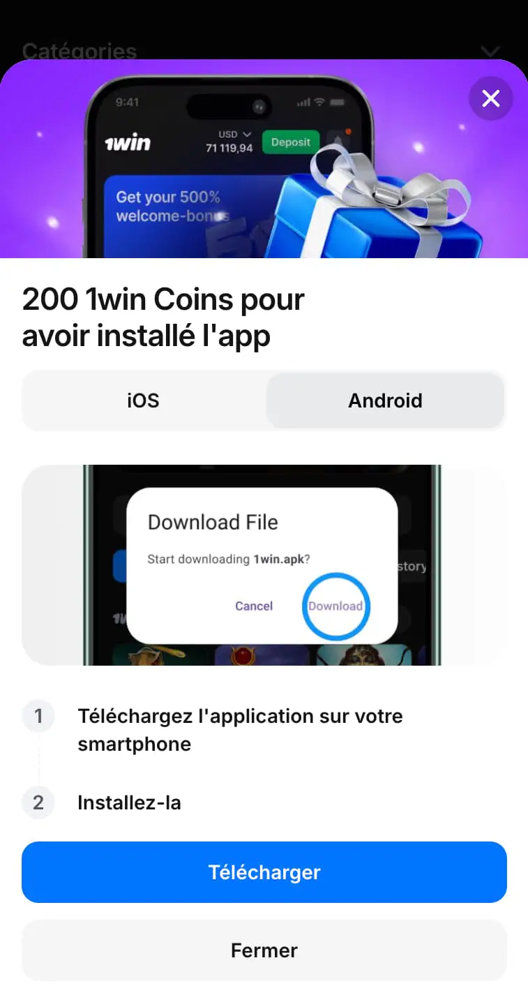 Télécharger l'application 1Win