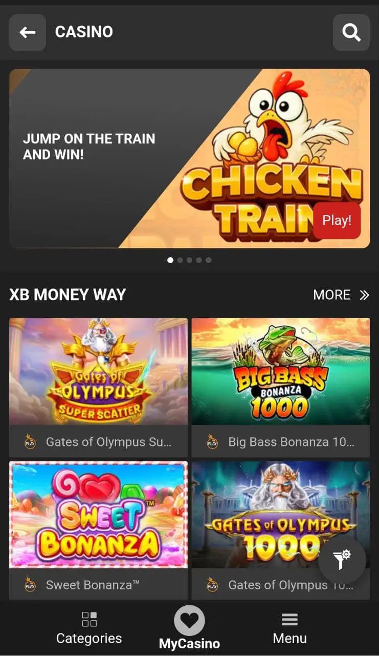 Xparibet casino games