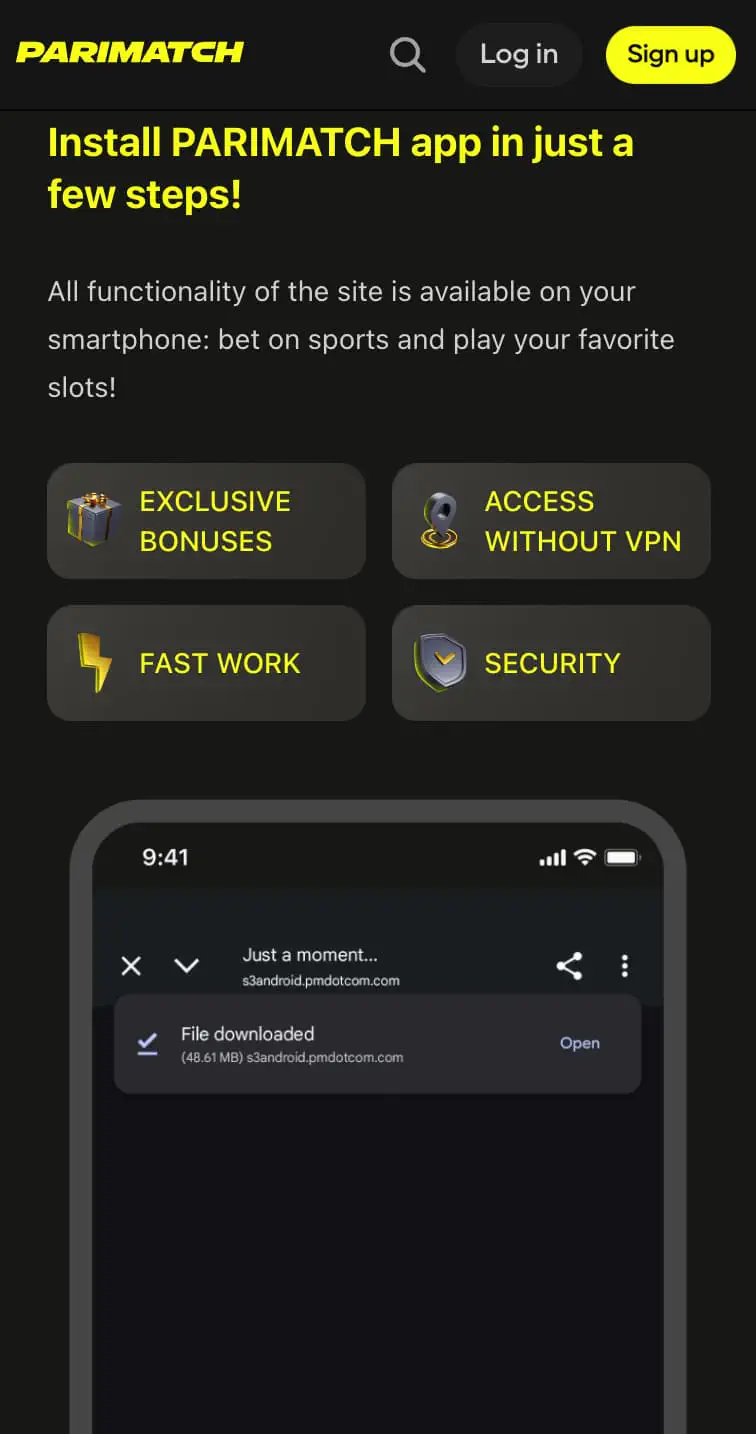 تنزيل تطبيق PariMatch على Android