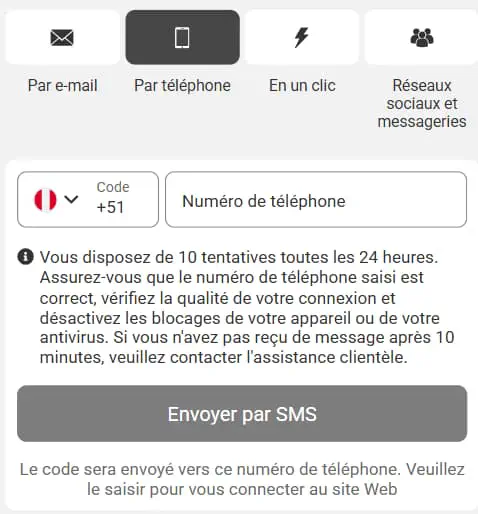 Inscription par téléphone