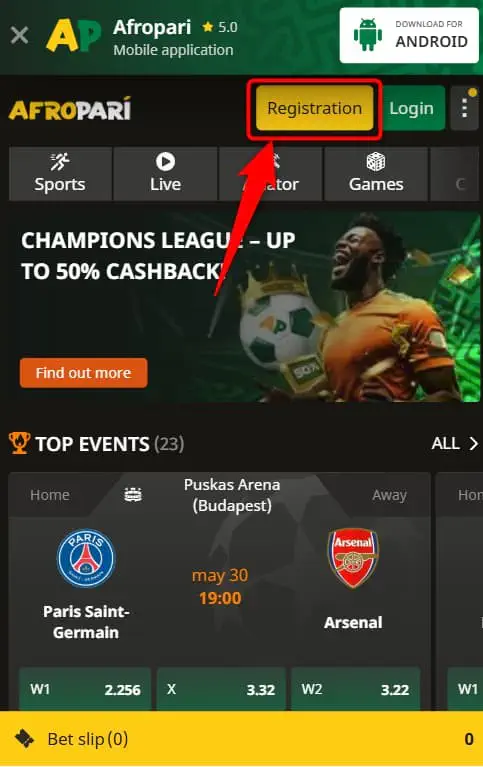 Comment s'inscrire sur Afropari