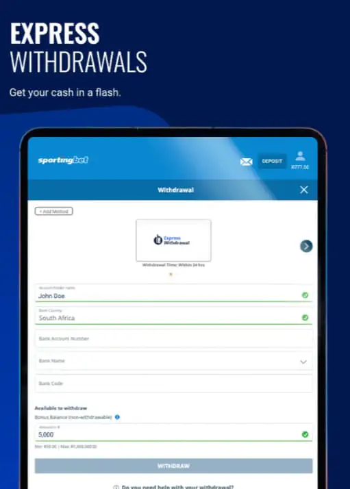 Sportingbet payment methods and withdrawals