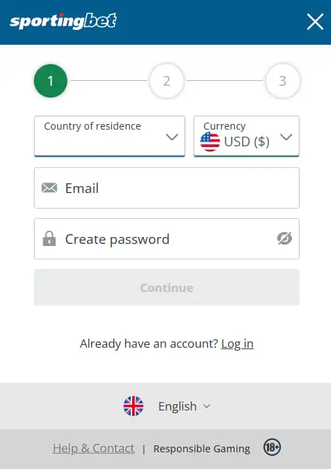 Sportingbet registration process