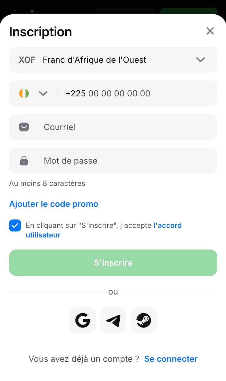 1win inscription en ligne