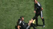 A rare World Cup stoppage: Players rush to rescue referee during USA win
