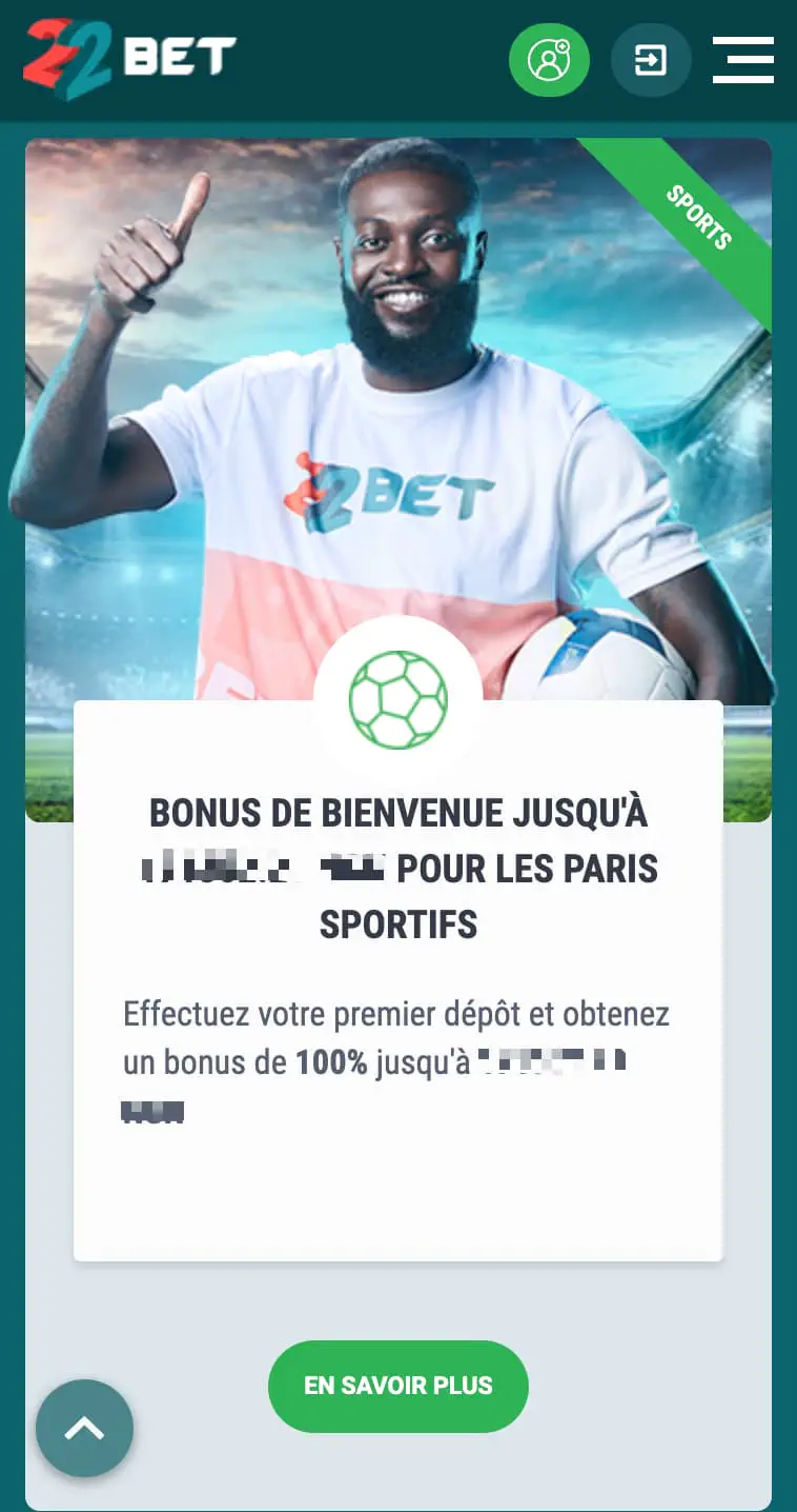 Bonus sportifs 22Bet