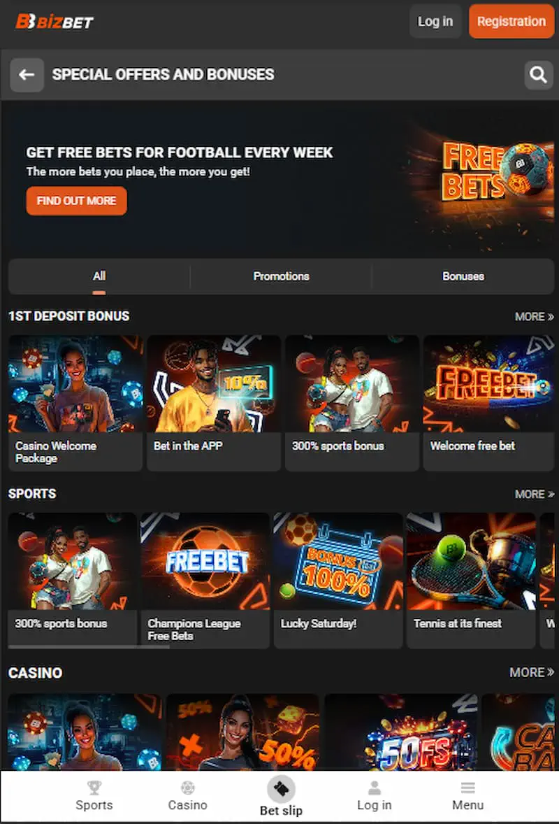 Bizbet bonuses