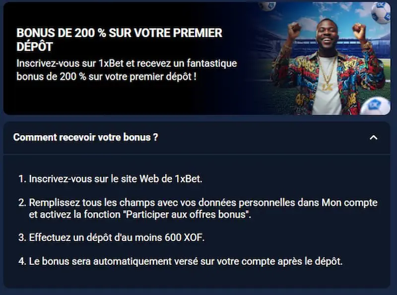 Bonus 1xbet pour les nouveaux joueurs