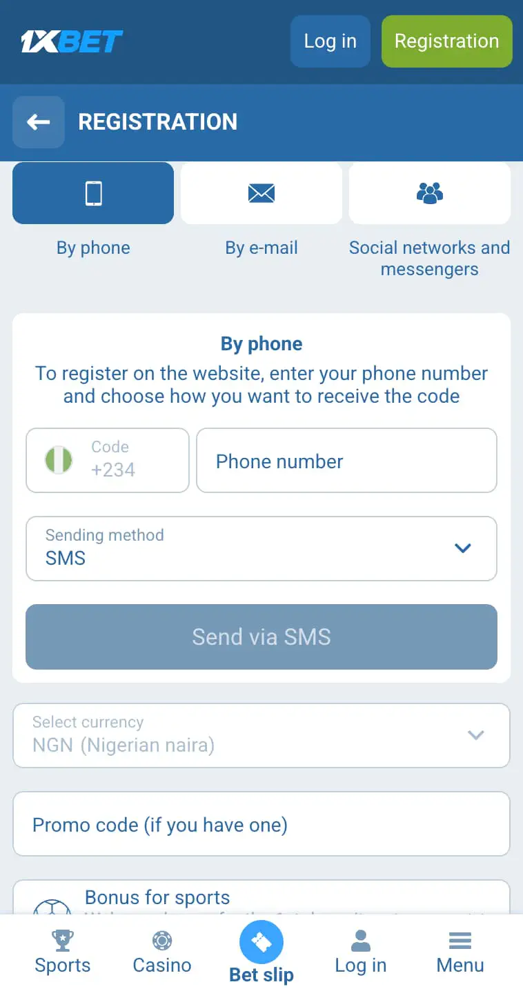 1xBet reward for new players