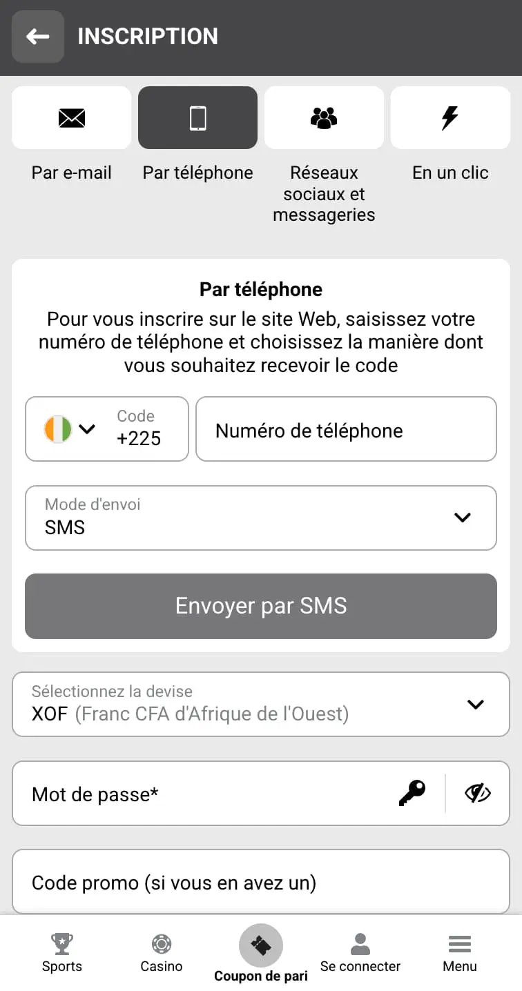 Inscription par téléphone 