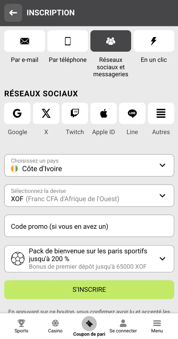 inscription sur WinWin