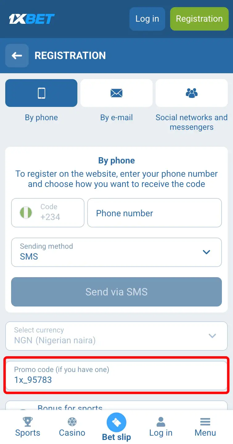1xBet Bonus Code