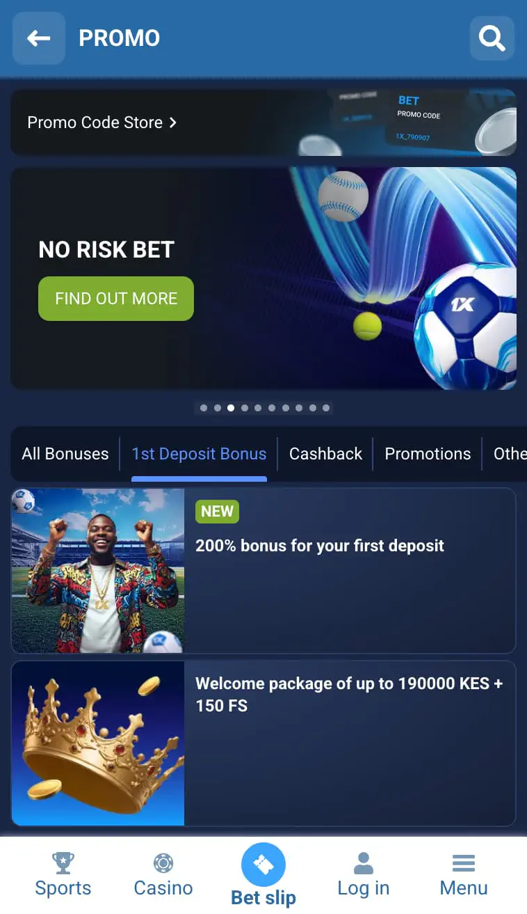 1xBet special bonus code