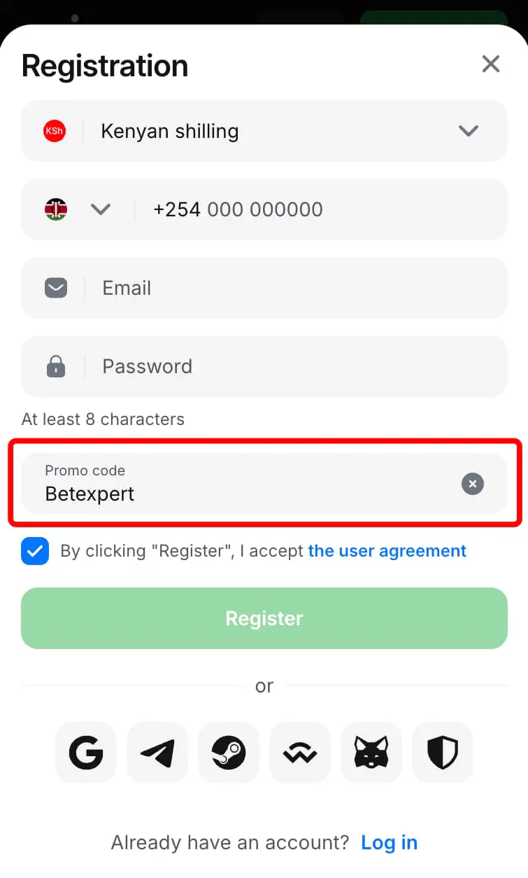 1win sign up