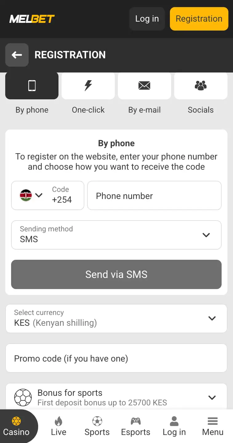 Melbet Registration