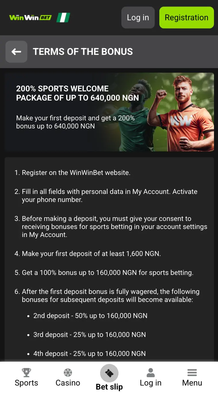 WinWin bet welcome bonus