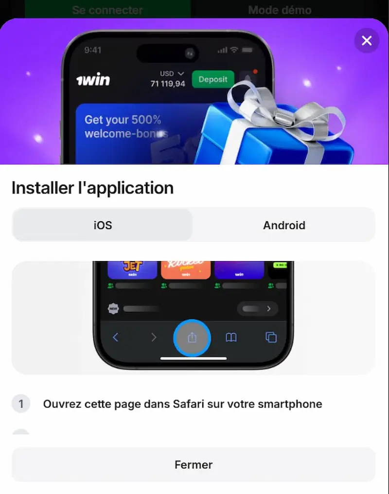 1win Aviator pour iOS