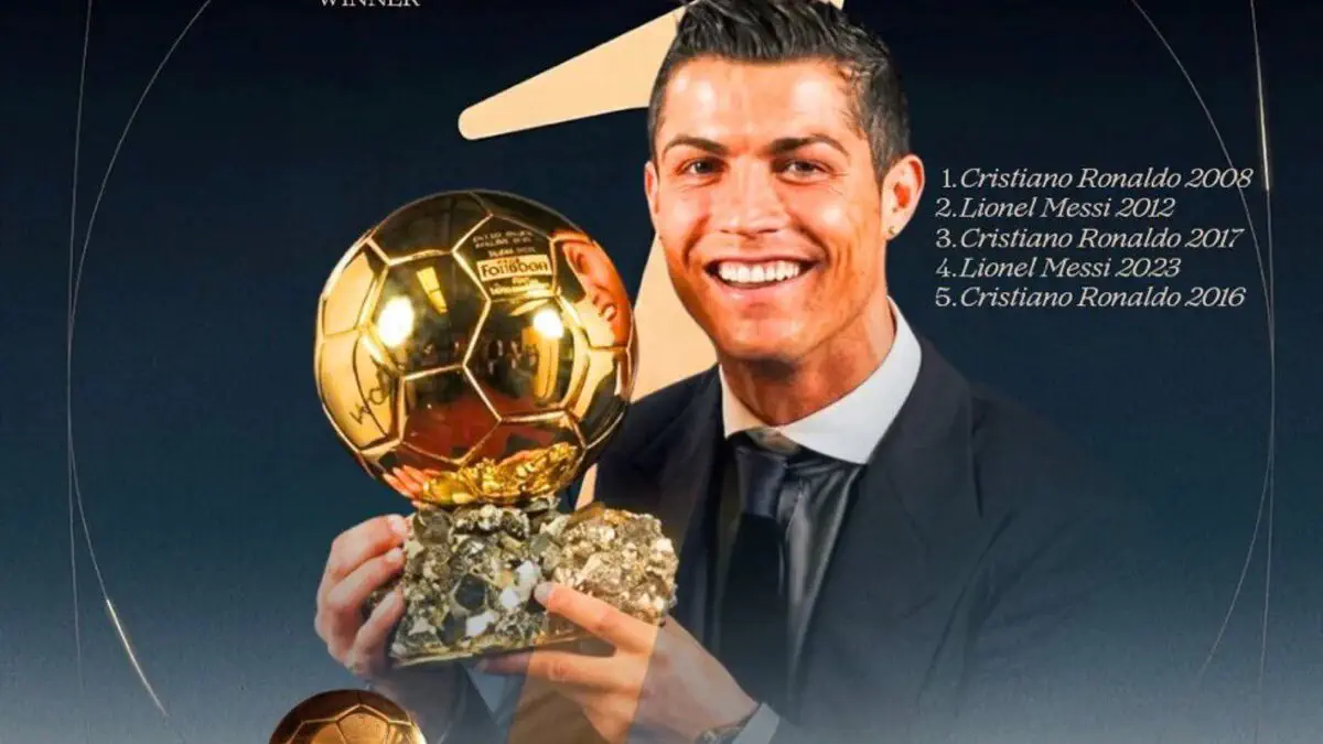 Ballon d'or de tous les temps : Cristiano Ronaldo 2008 sacré meilleur Ballon d’Or de tous les temps